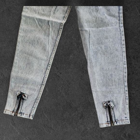 Jordache basics Girls Youth Jeans Sz 12 Tapered Bleached Zip Ankles VTG - Picture 5 of 9